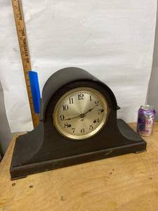 Seth Thomas Tambour Mantel Clock Wood Case Pendulum Included
