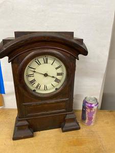 Sessions Eight Day Mantel Clock Wooden Case Roman Dial Untested