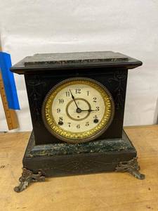 Seth Thomas Antique Adamantine Mantel Clock Black Case Untested