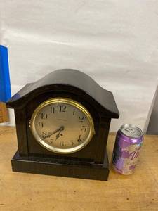 Seth Thomas Tambour Mantel Clock Wood Case Mechanical Shelf Clock