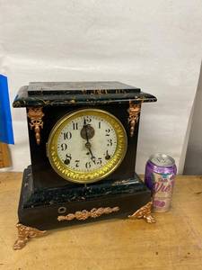 Seth Thomas Antique Mantel Clock Automatic 8 Day Alarm approx 13in