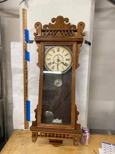 Waterbury Clock Co Wall Regulator Parlor Clock Approx 40in Fair