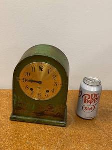 Gilbert Mantel Clock 1807 Chinoiserie Green Wooden Case Vintage
