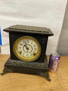 Seth Thomas Antique Adamantine Mantel Clock Faux Marble Case