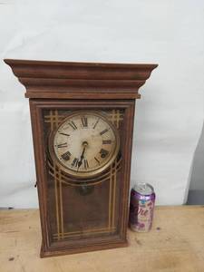 Sessions Wall Clock Wooden Pendulum Case Roman Dial Untested