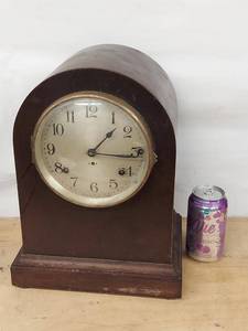 Seth Thomas Tambour Mantel Clock Dark Wood Case Chime Untested