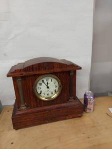 Antique Wooden Mantel Clock Mechanical Chime Shelf Clock Untested