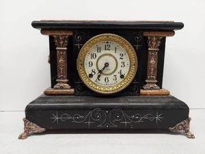 Seth Thomas Antique Adamantine Mantel Clock Faux Marble Case Untested