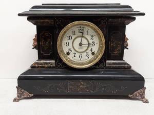 Seth Thomas Antique Mantel Clock Black Adamantine Case Untested