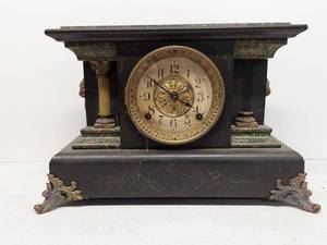 Seth Thomas Adamantine Mantel Clock Label 295 Antique See Photos