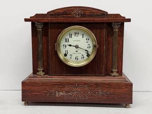 Seth Thomas Sonora Chimes Mantel Clock Antique Inlaid Case Untested