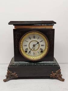 Seth Thomas Adamantine Mantel Clock Label 295D w Detached Top