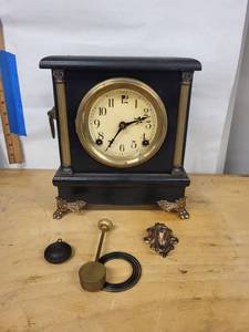 Sessions Mantel Clock With Pendulum & Decorative Hardware