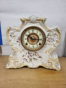 Pocono Porcelain Mantel Clock With Samsonia Movement