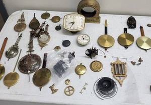 Antique Clock Parts Mixed Lot - Ingraham & Others