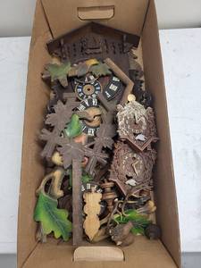Mixed Lot Wooden Cuckoo Clock Parts & Cases