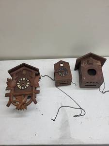 Wooden Cuckoo Clock Trio (Lot of 3)