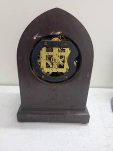 Wooden Mantel Clock With Mechanical Movement