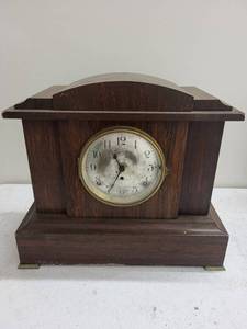 Wood Mantel Clock With Brass Movement