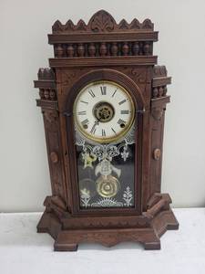 Ornate Mechanical Wall Clock With Pendulum