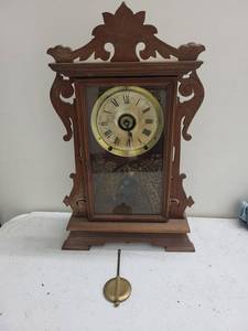 Ornate Wooden Wall Clock With Pendulum