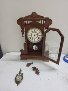 Vintage Gilbert Wall Clock With Pendulum & Weights