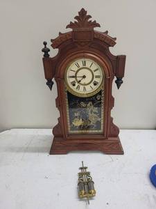 Antique Ansonia Wall Clock With Pendulum