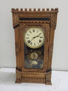 Carved Wooden Pendulum Wall Clock