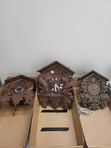 Wooden Cuckoo Clock Set (Lot of 3)