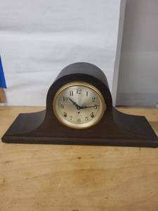Seth Thomas Tambour Mantel Clock Wind Up Chime Wood Case Vintage