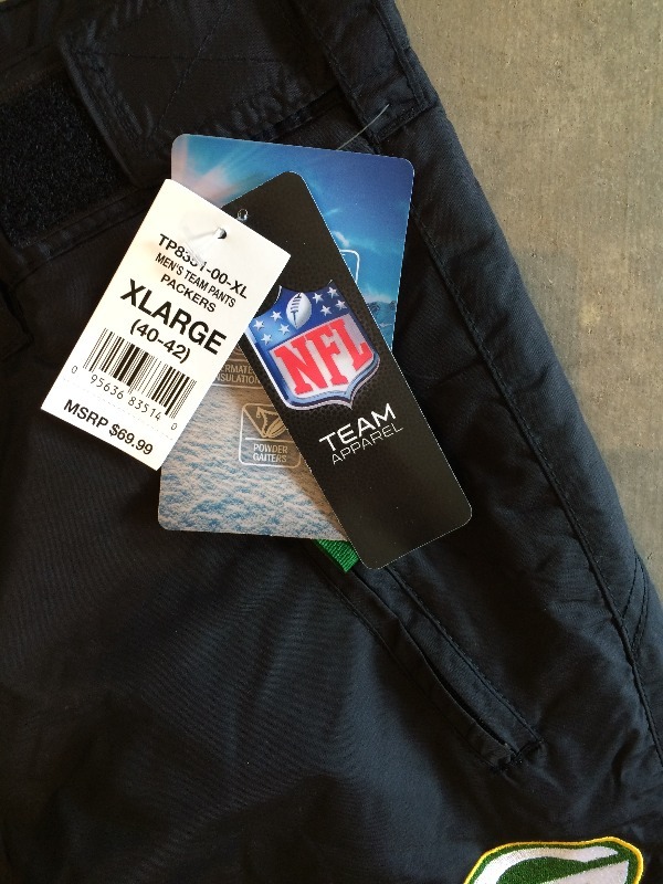 NFL Weather Gear  - Insulated Cover Pants - with Greenbay Logo