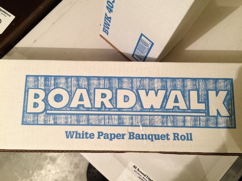 Boardwalk - white paper table covers  40 w x 300 ft long  Lot of 2