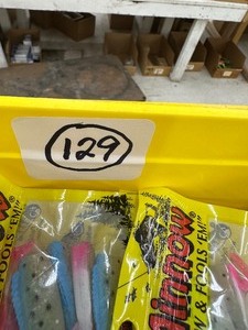 50 pkgs MIMIC MINNOW TAILS - pink  blue  silver  black dot