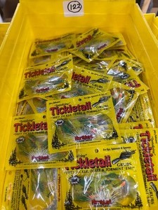 50 pkg TICKLETAIL GRUBS - green  orange  tiger stripe