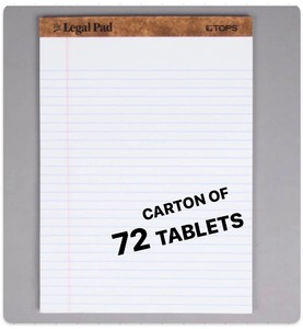 Case WHITE LEGAL PADS - 72ct
