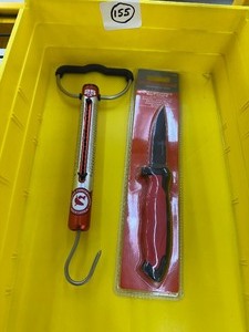 25 lb FISHING SCALE & Red Bone BAIT KNIFE