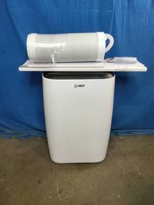 Airo Comfort portable air conditioner featuring a white finish and an included window vent kit