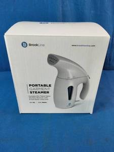 Brookline Portable Garment Steamer in white.