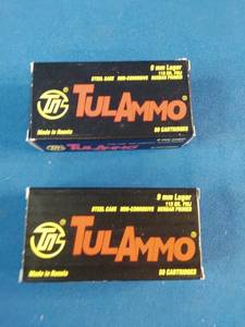 TulAmmoCaliber 9mm LugerBullet Type 115 Grain Full Metal Jacket