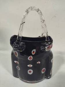 Murano Style Hand Blown Glass Purse
