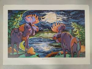 Midnight Moose SignedNumbered by Minnesota Artist Barbara Dettler