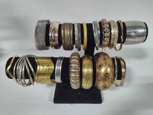 Mixed Metals Lot of Gold & Silver Tone Bracelets