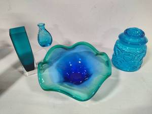 Pretty BlueGreen Glass Art