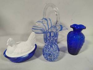 Beautiful Blues Glass Art Lot