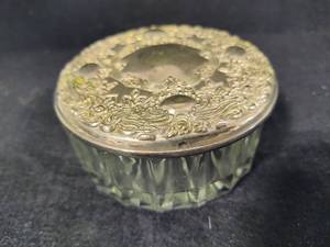 Vintage Trinket Box - Possibly Sterling Lid