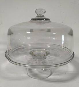Heavy Glass Cake Plate on Pedestal wLid