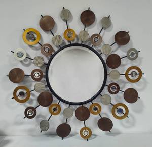 MCM Hanging Mirror wMetal Accents