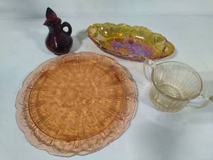 Pretty Colored & Depression Glass Lot