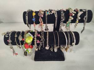 Lot of Costume Charm Bracelets