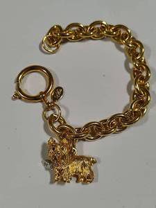 Joan Rivers Vintate Charm Bracelet wYorkie Charm